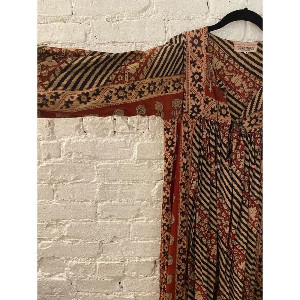 Vintage Border Print Cotton Dress Medium